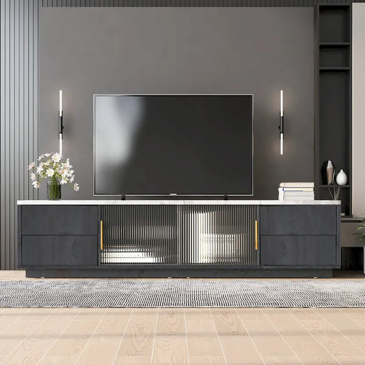 Modern TV Stand for 70 TV with 4 Drawers, Media Console Table, Entertainment Center with Large Storage Cabinet