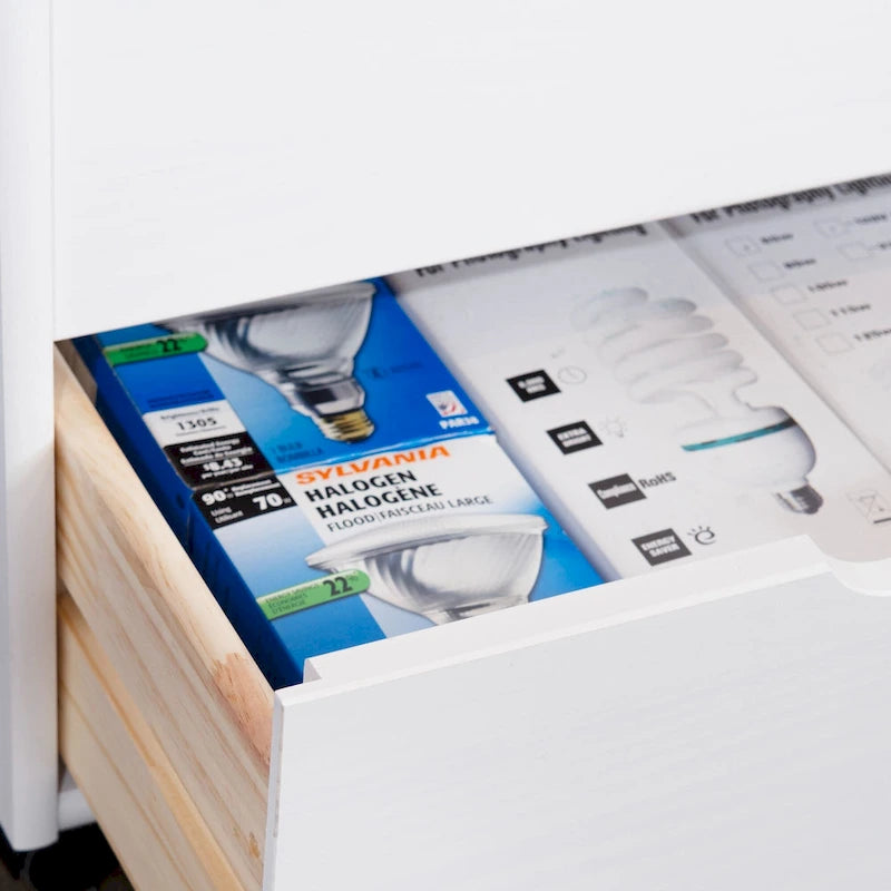 40 White Rolling Storage Cabinet with 8 Drawer