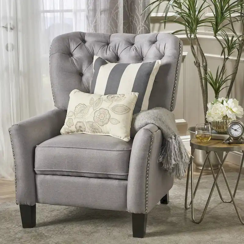 Cerelia Tufted Fabric Recliner by Christopher Knight Home