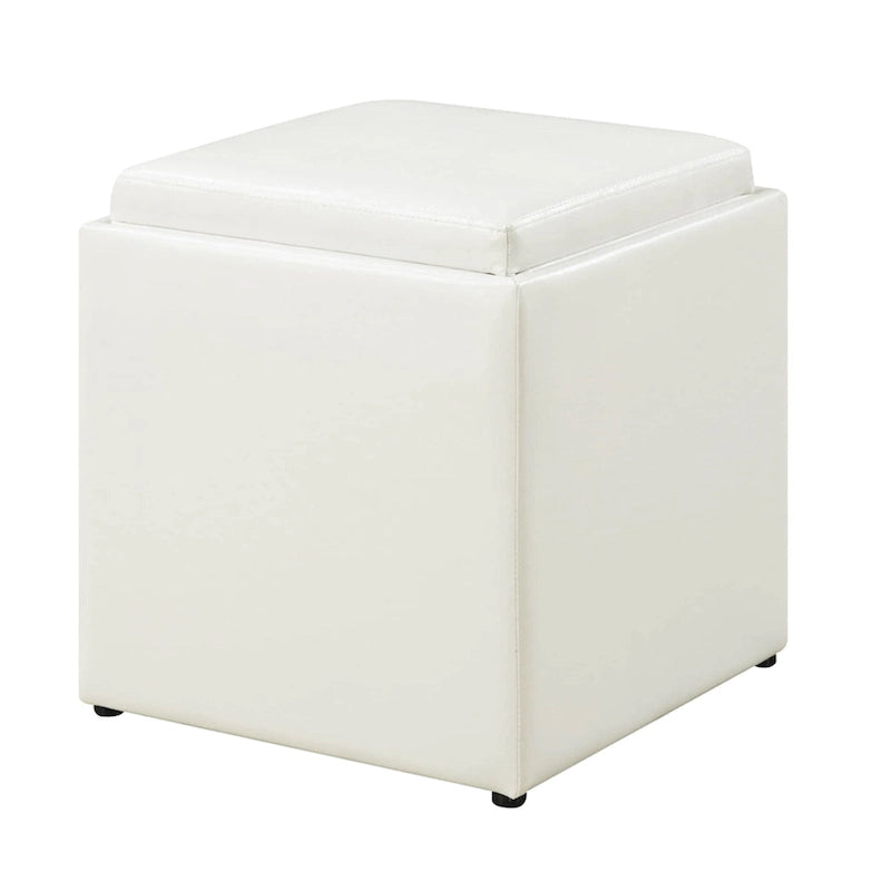 Convenience Concepts Designs4Comfort Park Avenue Single Ottoman with Stool and Reversible Tray