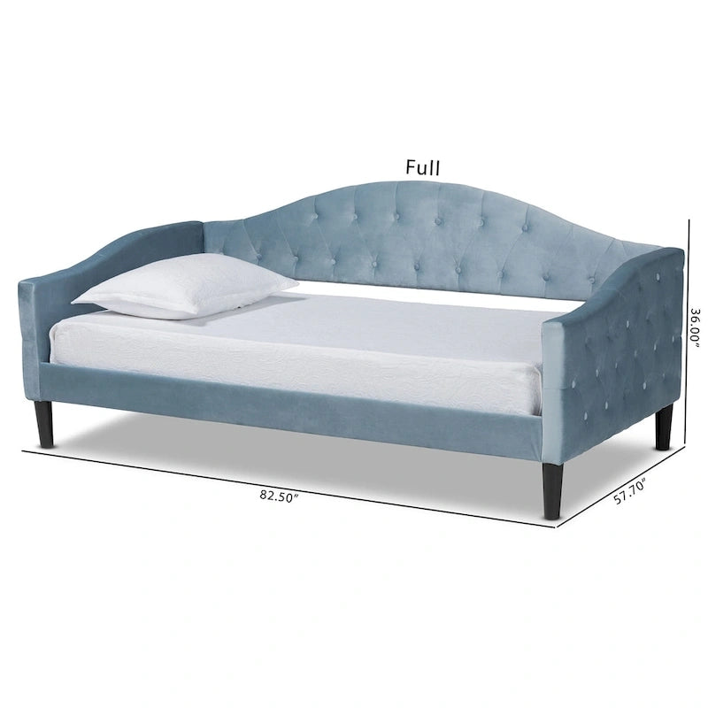 Benjamin Modern&Contemporary Light Blue Velvet Upholstered Wood Daybed