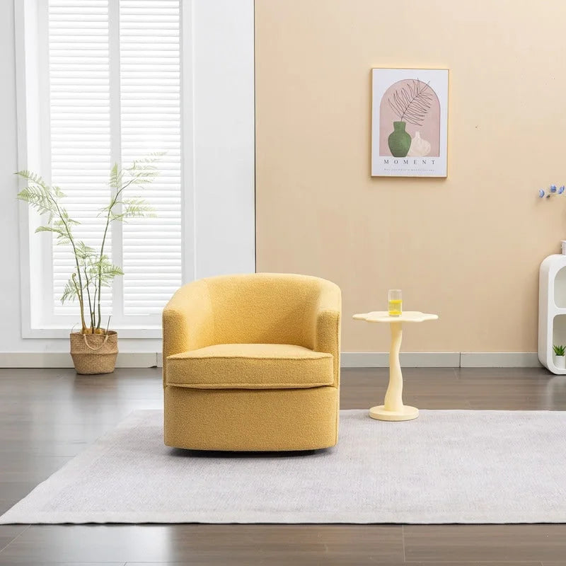 SEYNAR Modern Boucle Upholstered 360 Degree Swivel Accent Club Chair