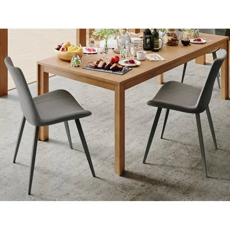 Stateside Suede Leather Covered Dining Chair (Set of 2) - N/A