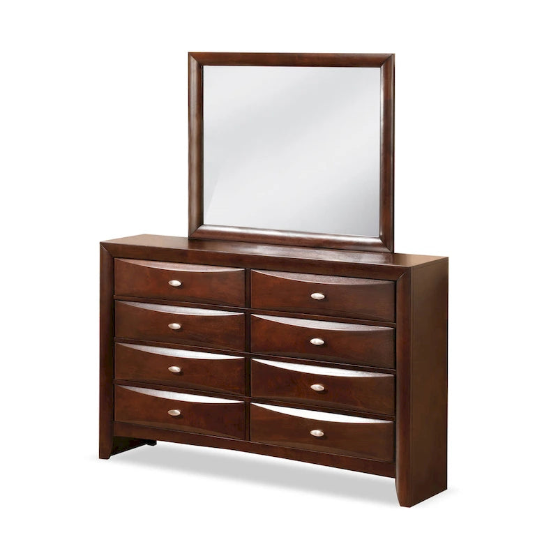 Furniture of America Brent Traditional 2-Piece 8-Drawer Dresser and Mirror Set