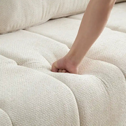 94.49 Sleeper Sofa Bed - 2-in-1 Pull-Out Couch with Storage Chaise, Cream Style for Living Room and Guest Room