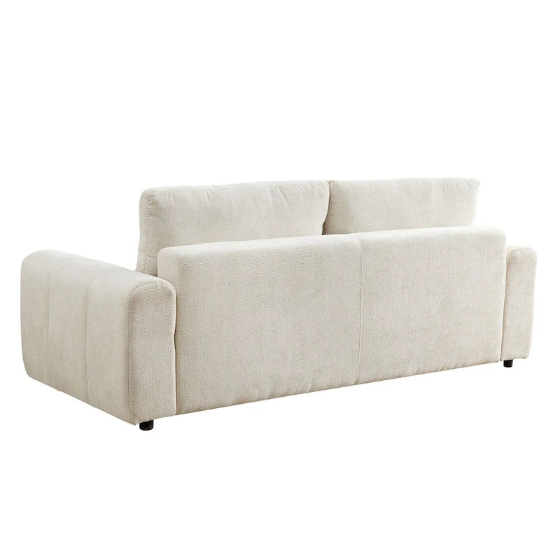 94.49 Sleeper Sofa Bed - 2-in-1 Pull-Out Couch with Storage Chaise, Cream Style for Living Room and Guest Room
