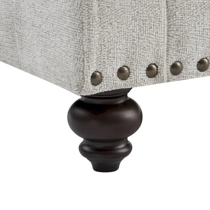 37.2 Chenille Upholstered Accent Chair with Nailheads