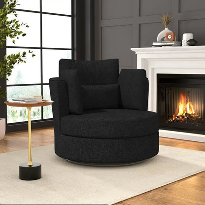 Chenille Swivel 34.7 Wide Soft Modern Upholstered Accent Chair