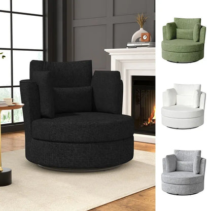 Chenille Swivel 34.7 Wide Soft Modern Upholstered Accent Chair