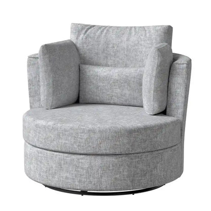 Chenille Swivel 34.7 Wide Soft Modern Upholstered Accent Chair
