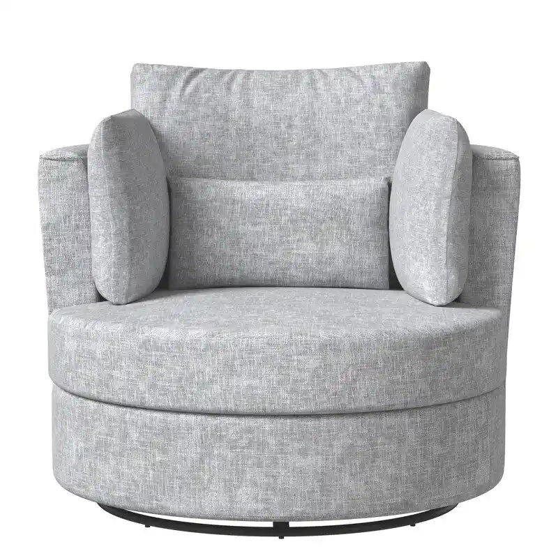 Chenille Swivel 34.7 Wide Soft Modern Upholstered Accent Chair
