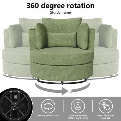 Chenille Swivel 34.7 Wide Soft Modern Upholstered Accent Chair