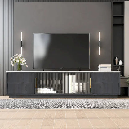 Modern TV Stand for 70 TV with 4 Drawers, Media Console Table, Entertainment Center with Large Storage Cabinet
