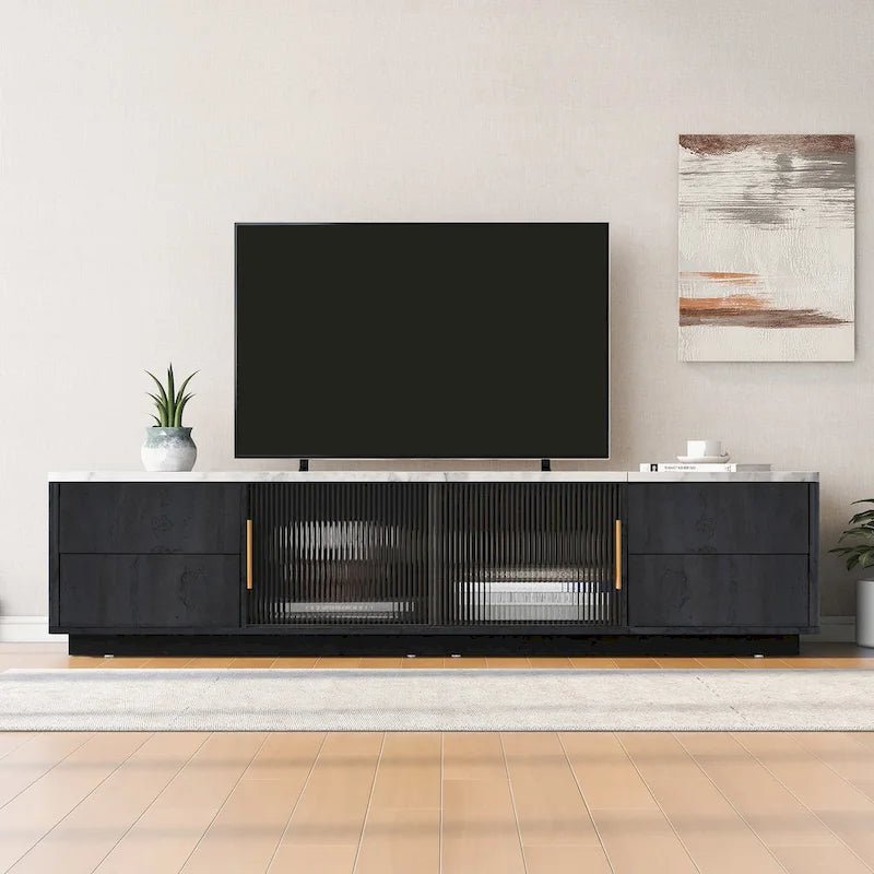 Modern TV Stand for 70 TV with 4 Drawers, Media Console Table, Entertainment Center with Large Storage Cabinet