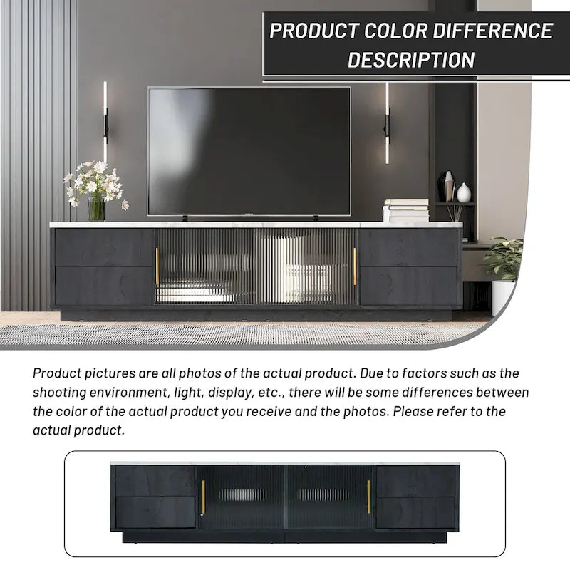 Modern TV Stand for 70 TV with 4 Drawers, Media Console Table, Entertainment Center with Large Storage Cabinet