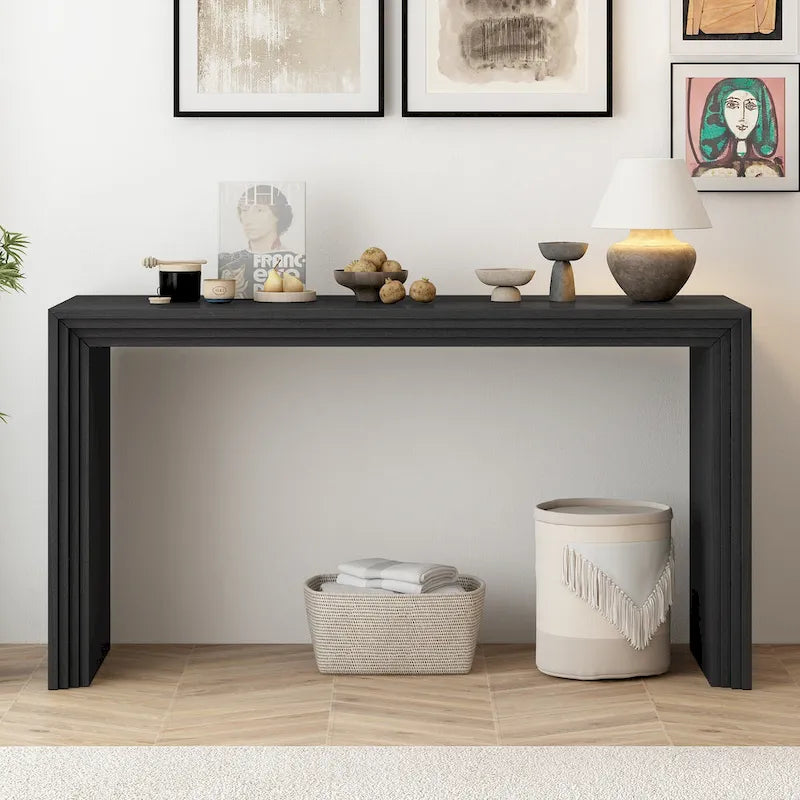 Modern Style Console Table made of Paulownia Solid Wood Veneer,Suitable for Foyer, Living Room, or Entryway