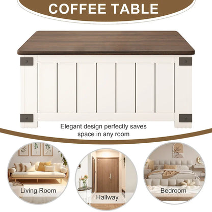 Farmhouse Lift Top Coffee Table with Storage