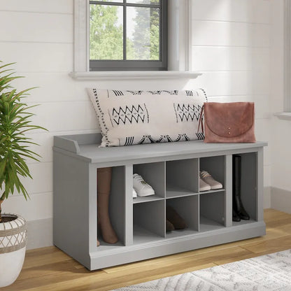 Woodland 40W Shoe Storage Bench with Shelves by Bush Furniture