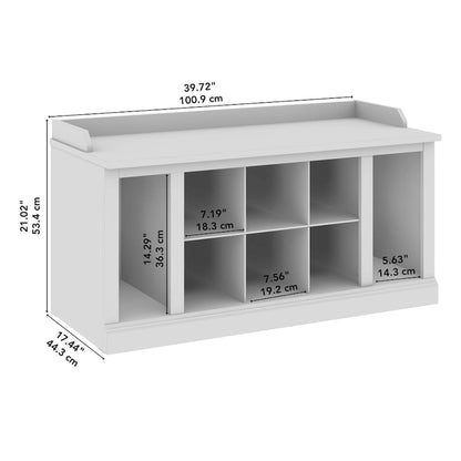 Woodland 40W Shoe Storage Bench with Shelves by Bush Furniture