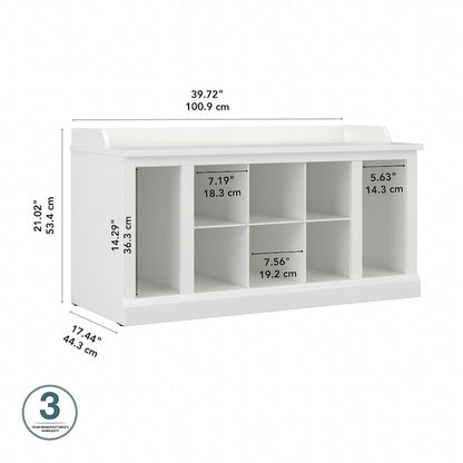Woodland 40W Shoe Storage Bench with Shelves by Bush Furniture