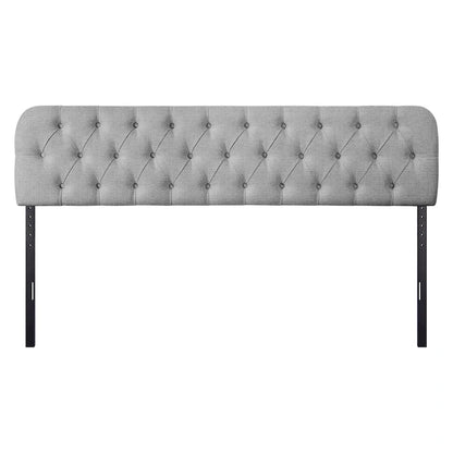 Button Tufted Upholstered Headboard Adjustable Height