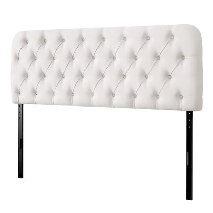 Button Tufted Upholstered Headboard Adjustable Height