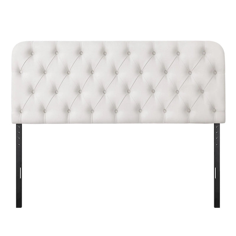 Button Tufted Upholstered Headboard Adjustable Height