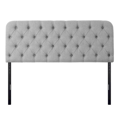 Button Tufted Upholstered Headboard Adjustable Height