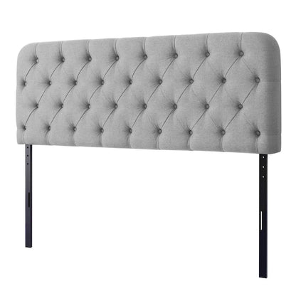 Button Tufted Upholstered Headboard Adjustable Height