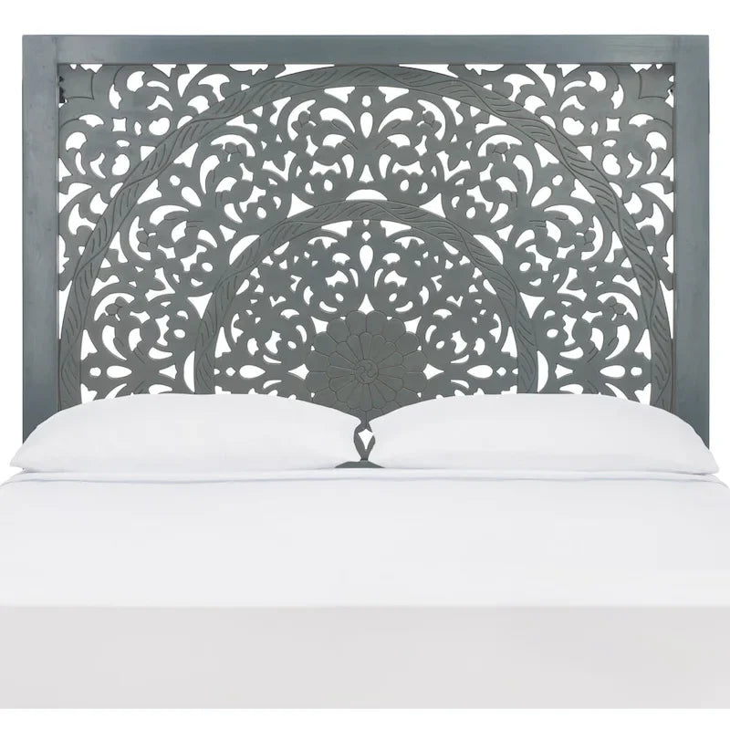 SAFAVIEH Home Remedy Grey Walnut Cut-Out Pattern Headboard
