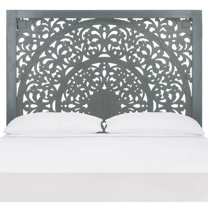 SAFAVIEH Home Remedy Grey Walnut Cut-Out Pattern Headboard