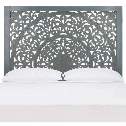 SAFAVIEH Home Remedy Grey Walnut Cut-Out Pattern Headboard