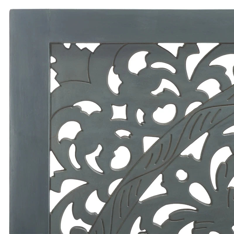 SAFAVIEH Home Remedy Grey Walnut Cut-Out Pattern Headboard