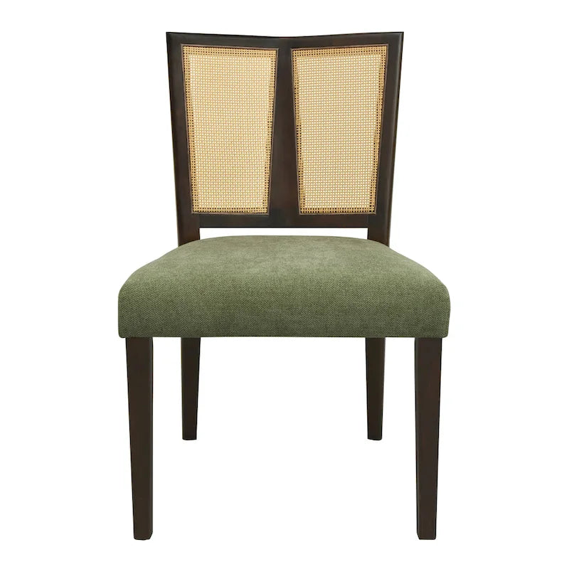 Christopher Knight Home - Oliver Mid-Century Rattan Back Upholstered Dining Chair Set of 2