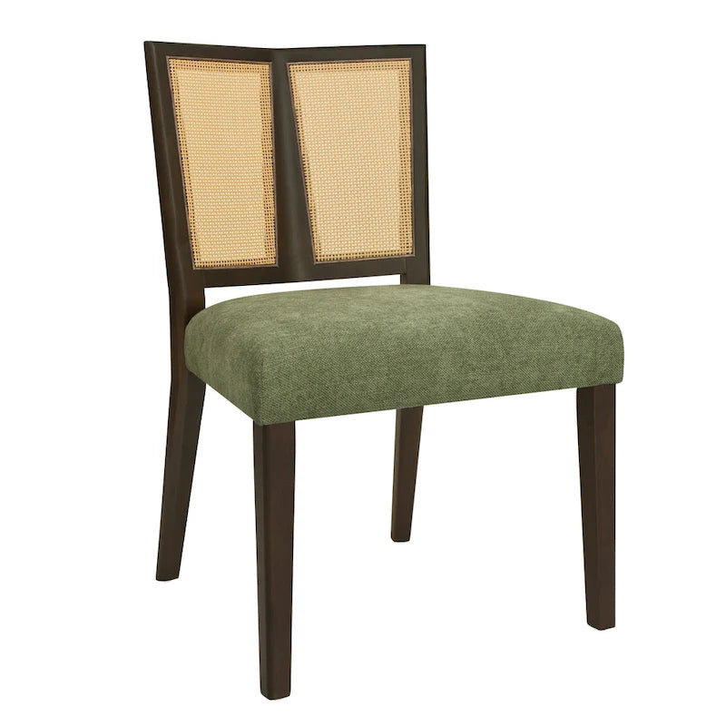 Christopher Knight Home - Oliver Mid-Century Rattan Back Upholstered Dining Chair Set of 2