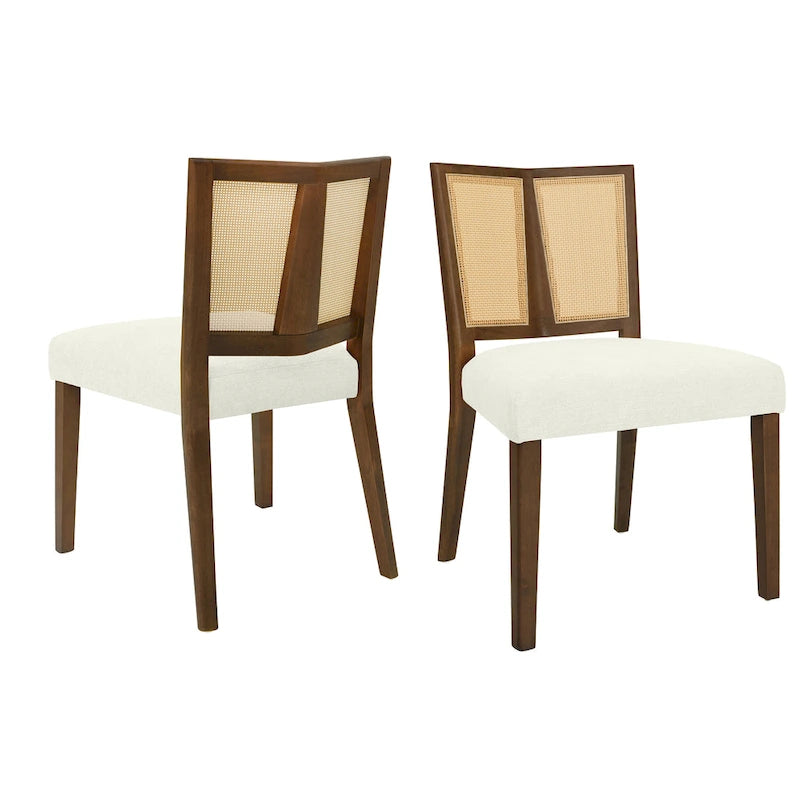 Christopher Knight Home - Oliver Mid-Century Rattan Back Upholstered Dining Chair Set of 2