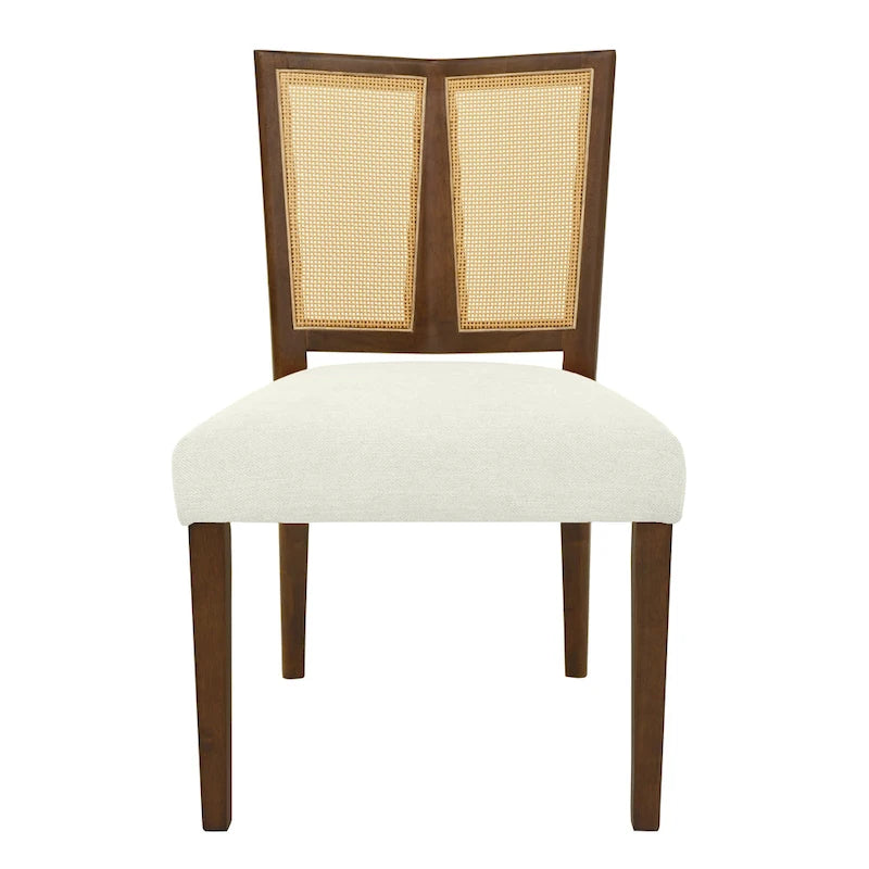 Christopher Knight Home - Oliver Mid-Century Rattan Back Upholstered Dining Chair Set of 2