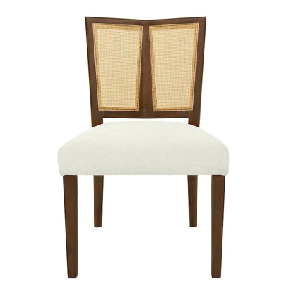 Christopher Knight Home - Oliver Mid-Century Rattan Back Upholstered Dining Chair Set of 2
