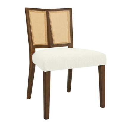 Christopher Knight Home - Oliver Mid-Century Rattan Back Upholstered Dining Chair Set of 2
