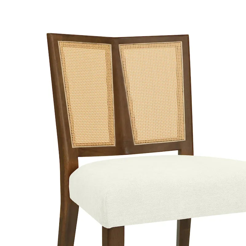 Christopher Knight Home - Oliver Mid-Century Rattan Back Upholstered Dining Chair Set of 2