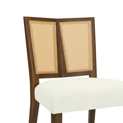 Christopher Knight Home - Oliver Mid-Century Rattan Back Upholstered Dining Chair Set of 2