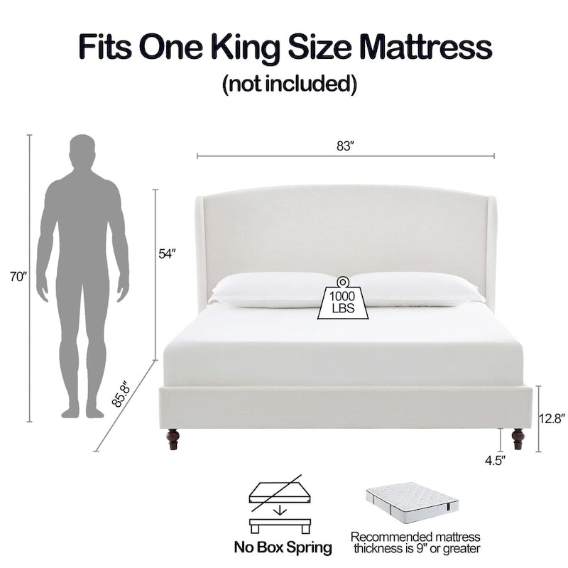 Christopher Knight Home - Windsor Classic Bed Frame with Wingback Headboard