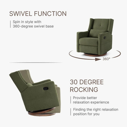 Lincoln Manual Swivel Glider Recliner with Lumbar Pillow