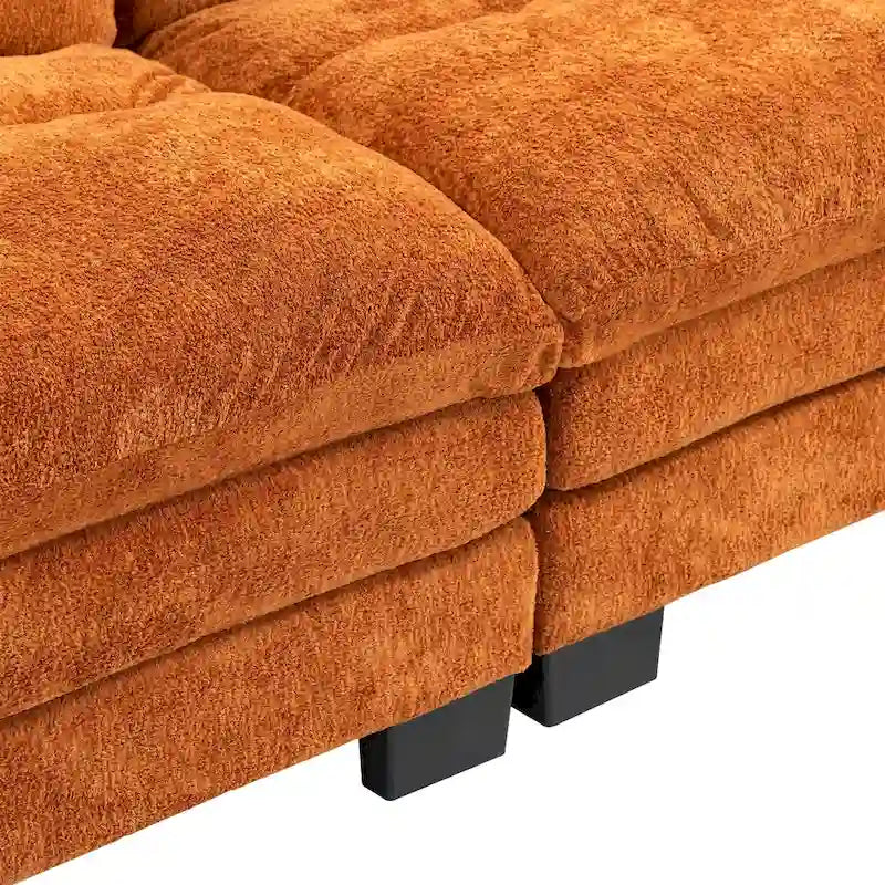 84 Upholstered 3-Seater Sofa with Dual-Layer Memory Foam Cushioning, and Complimentary Comfort Pillows