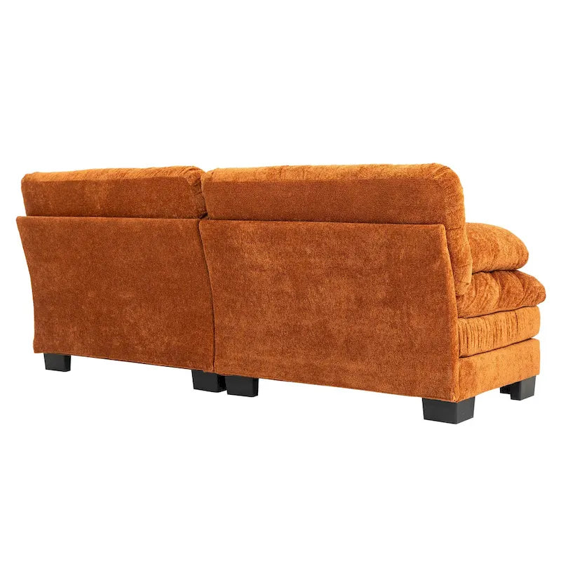 84 Upholstered 3-Seater Sofa with Dual-Layer Memory Foam Cushioning, and Complimentary Comfort Pillows