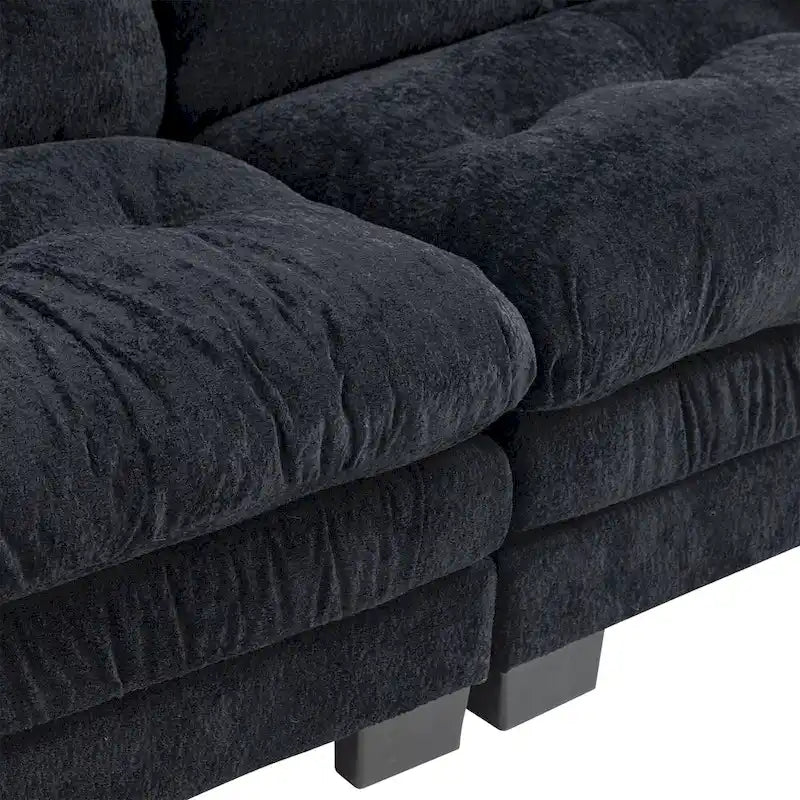 84 Upholstered 3-Seater Sofa with Dual-Layer Memory Foam Cushioning, and Complimentary Comfort Pillows