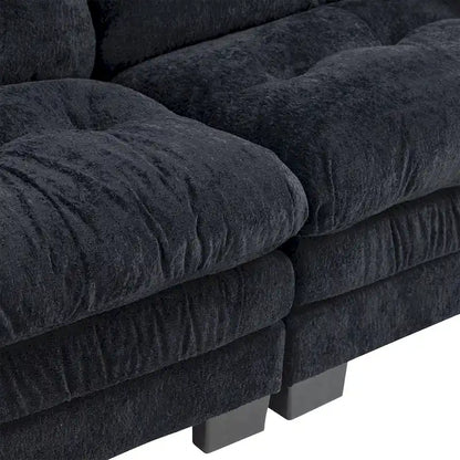 84 Upholstered 3-Seater Sofa with Dual-Layer Memory Foam Cushioning, and Complimentary Comfort Pillows