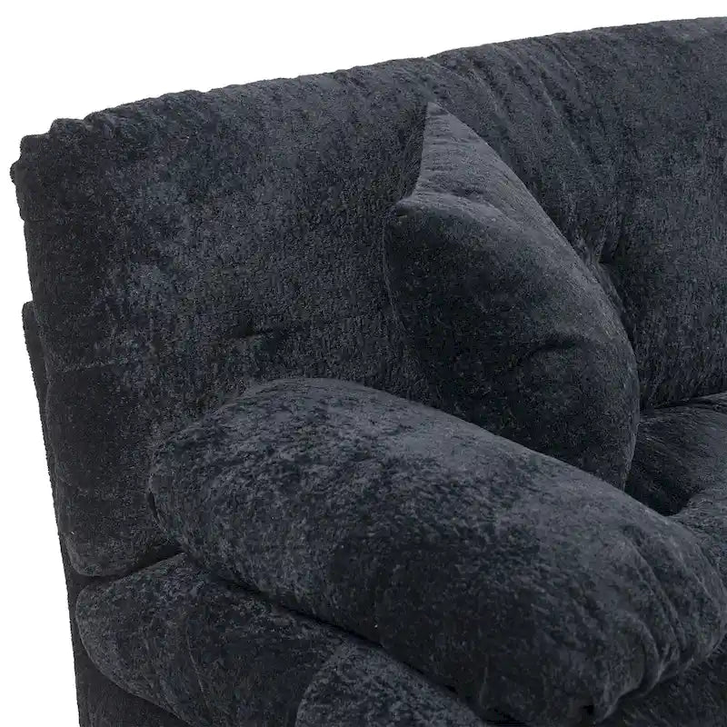 84 Upholstered 3-Seater Sofa with Dual-Layer Memory Foam Cushioning, and Complimentary Comfort Pillows