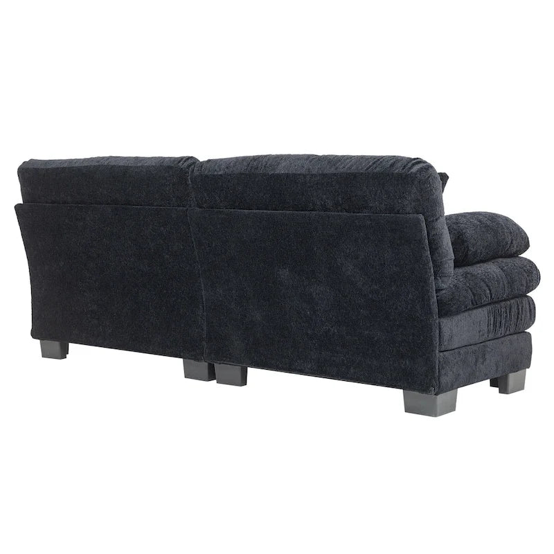 84 Upholstered 3-Seater Sofa with Dual-Layer Memory Foam Cushioning, and Complimentary Comfort Pillows