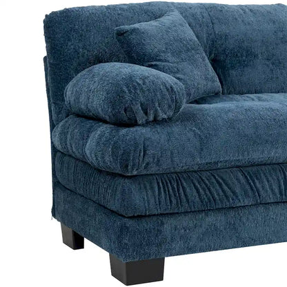 84 Upholstered 3-Seater Sofa with Dual-Layer Memory Foam Cushioning, and Complimentary Comfort Pillows